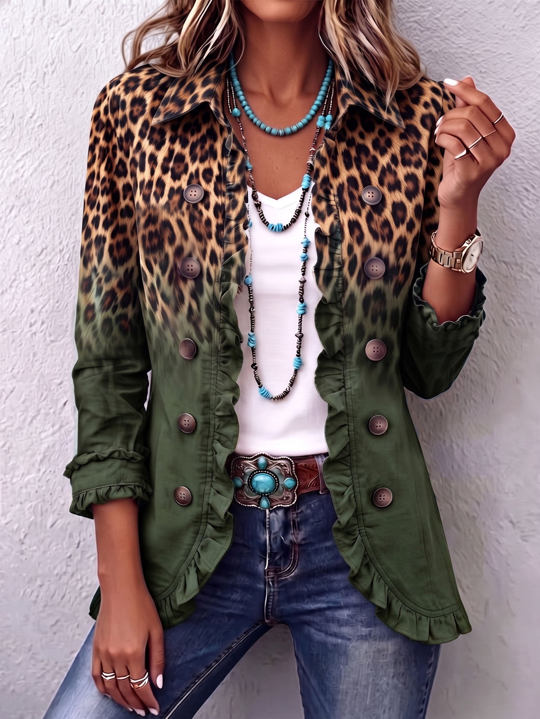 Barbara™ | Leopard Gradient Blazer — view 5