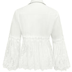 Susanne™ | White Jacket with Eyelet Ruffle