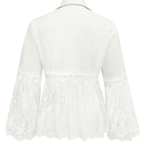 Susanne™ | White Jacket with Eyelet Ruffle