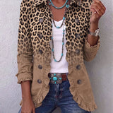 Claudia™ | Leopard Print Blazer with Caramel Gradient