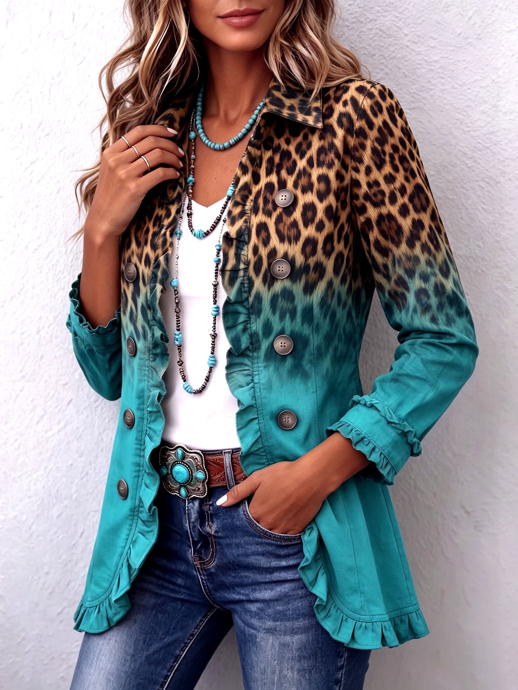 Barbara™ | Leopard Gradient Blazer — view 3