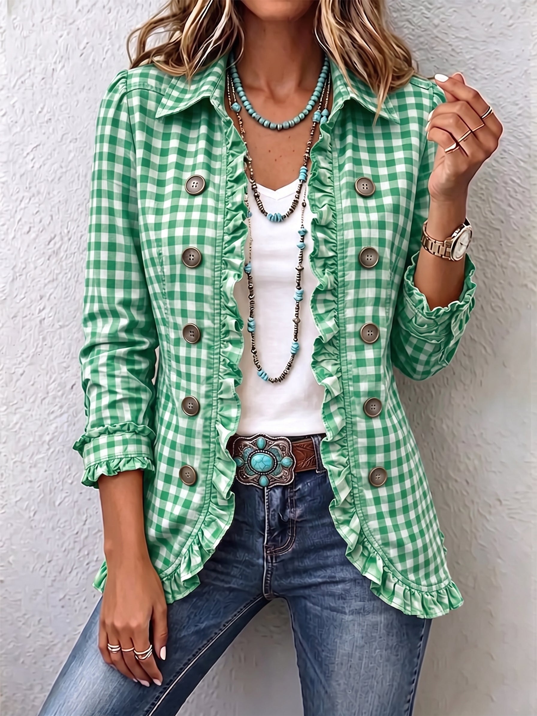 Elke™ | Vichy Check Blazer — view 7