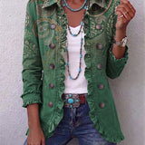 Marion™ | Green Blazer with Paisley — view 2