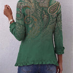Marion™ | Green Blazer with Paisley