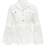 Susanne™ | White Jacket with Eyelet Ruffle — view 3