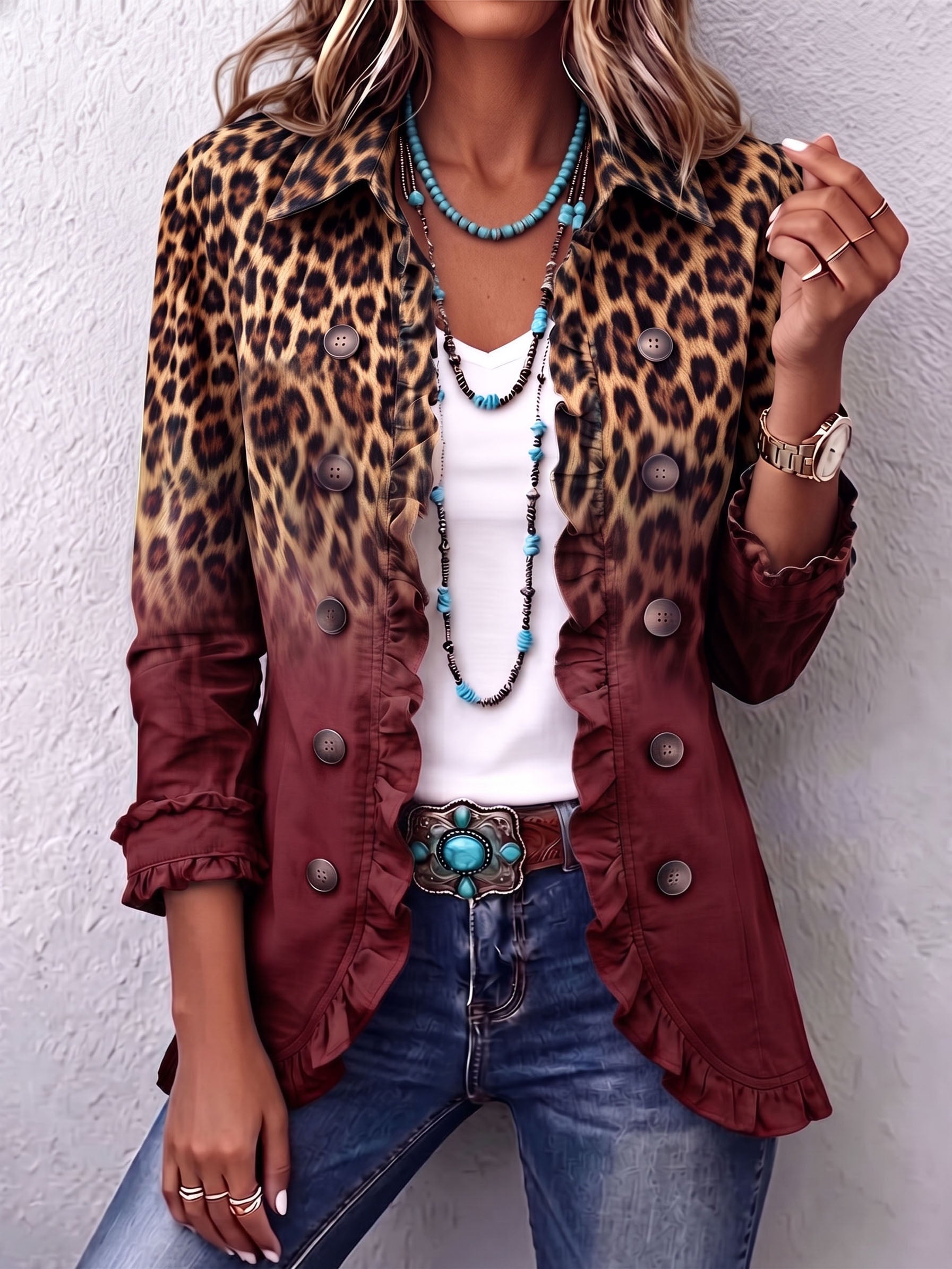 Barbara™ | Leopard Gradient Blazer — view 6
