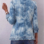 Kerstin™ | Light Blue Blazer with Batik Effect