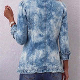 Kerstin™ | Light Blue Blazer with Batik Effect