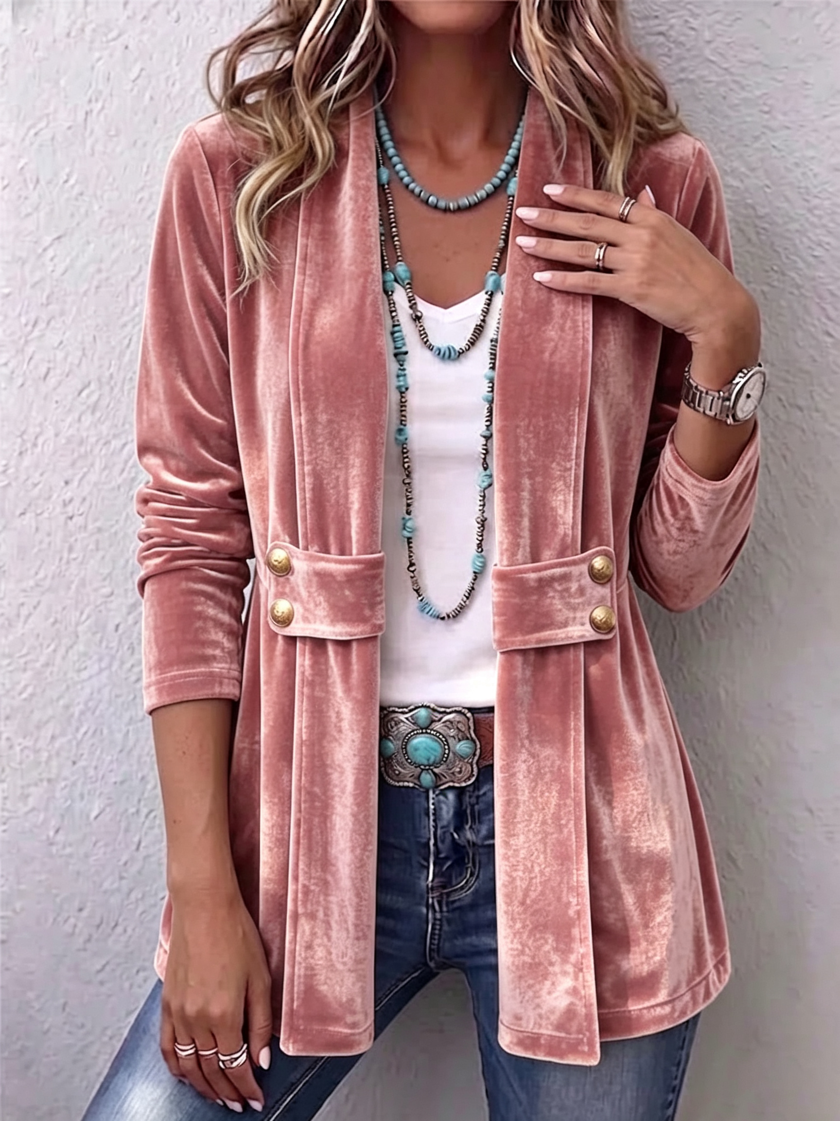 Katrin™ | Open Blazer with Shimmer — view 3