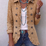 Inge™ | Blazer in Khaki with Ruched Hem