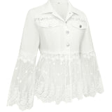 Susanne™ | White Jacket with Eyelet Ruffle — view 4