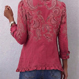 Manuela™ | Berry Blazer with Paisley