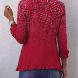 Martina™ | Red Blazer with Bandana Print