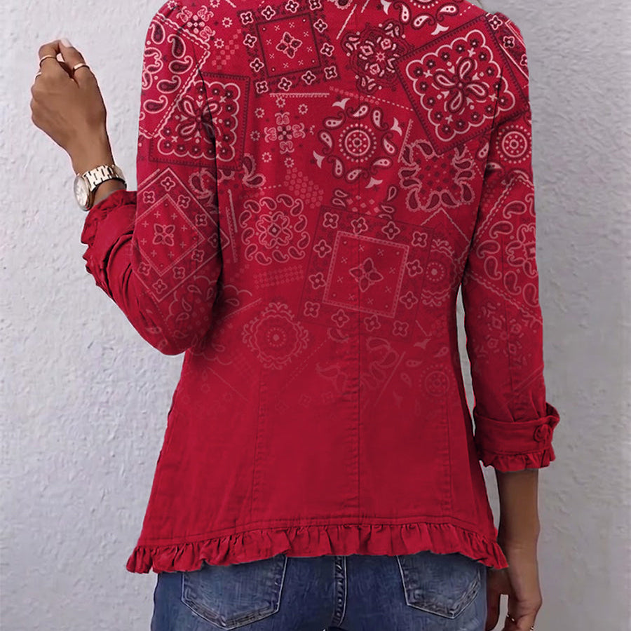 Martina™ | Red Blazer with Bandana Print