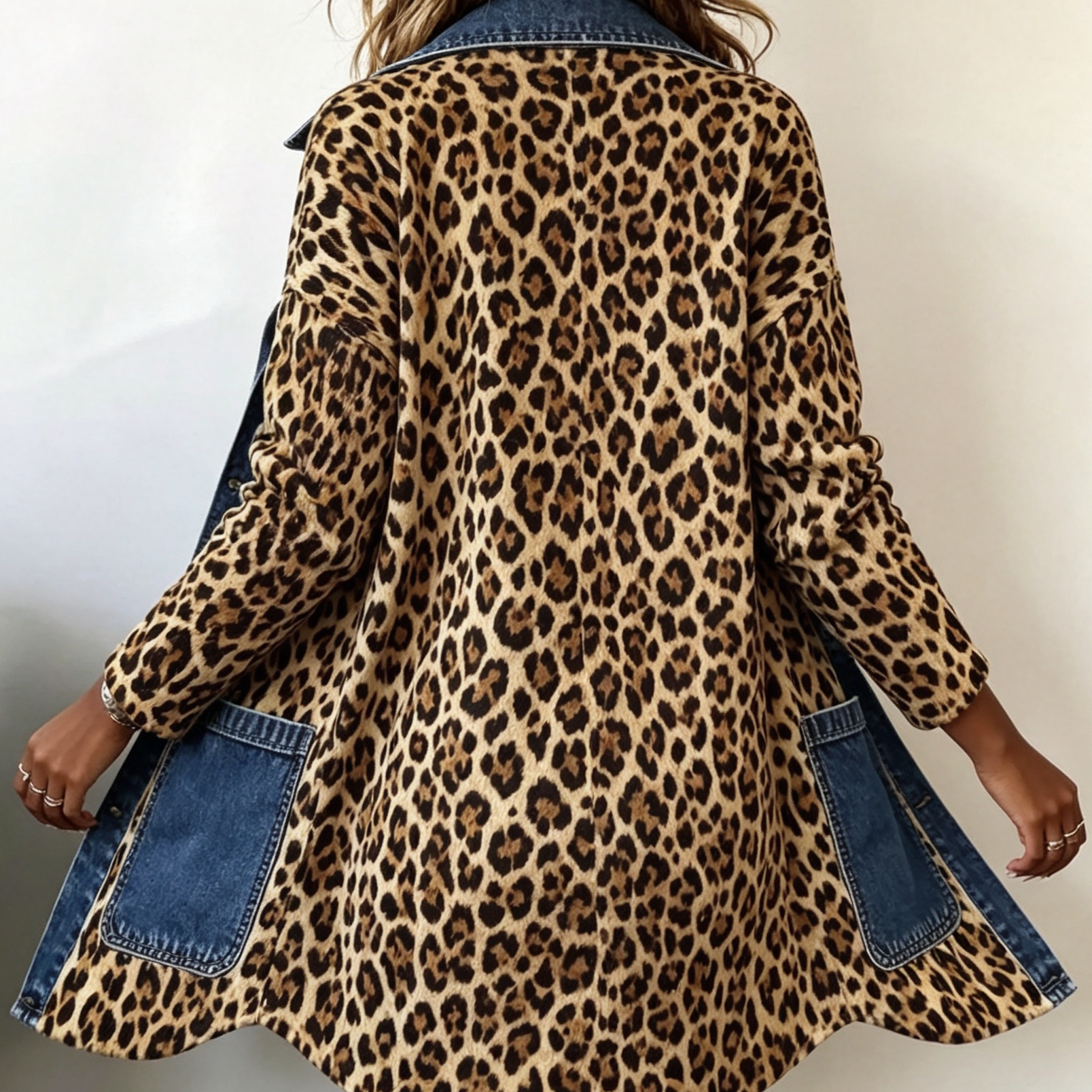 Regina™ | Long Jacket with Leopard Print