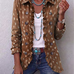 Nicole™ | Brown Blazer with Polka Dot Print — view 2