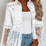 Susanne™ | White Jacket with Eyelet Ruffle — view 6