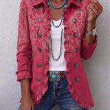 Manuela™ | Berry Blazer with Paisley — view 2