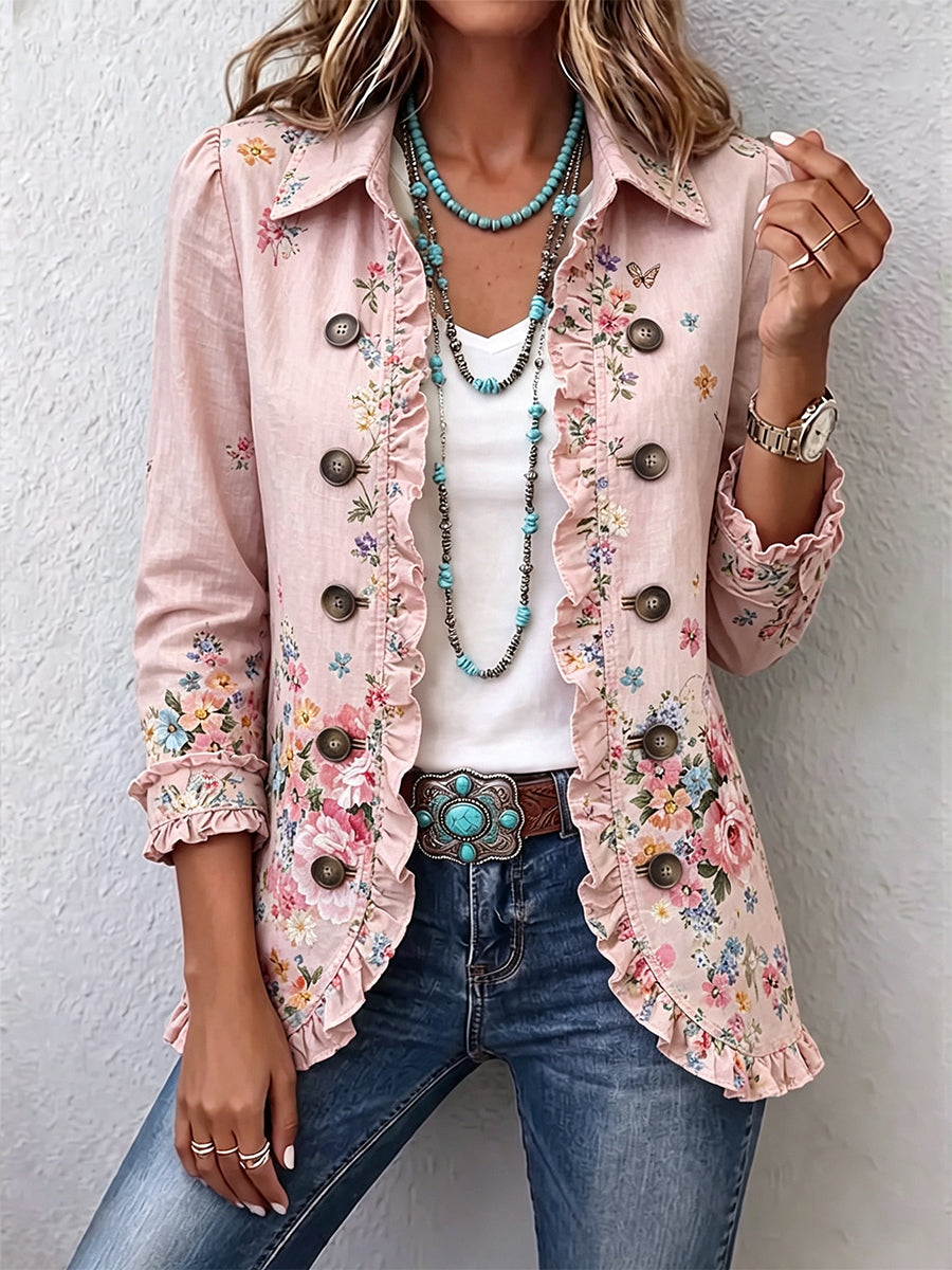 Hannelore™ | Blazer in Rosé with Flowers