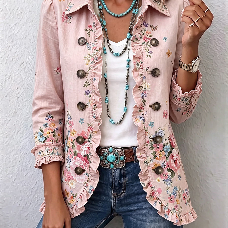 Hannelore™ | Blazer in Rosé with Flowers