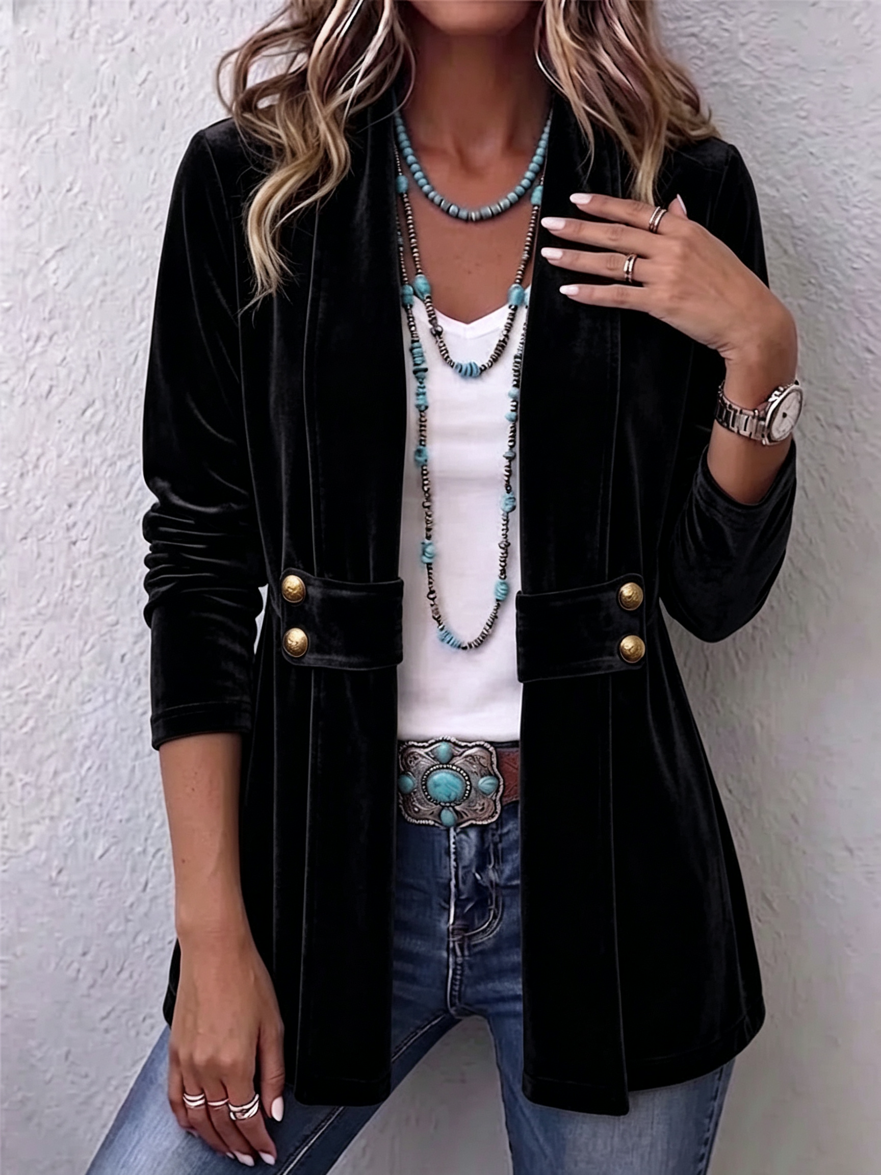 Katrin™ | Open Blazer with Shimmer — view 6