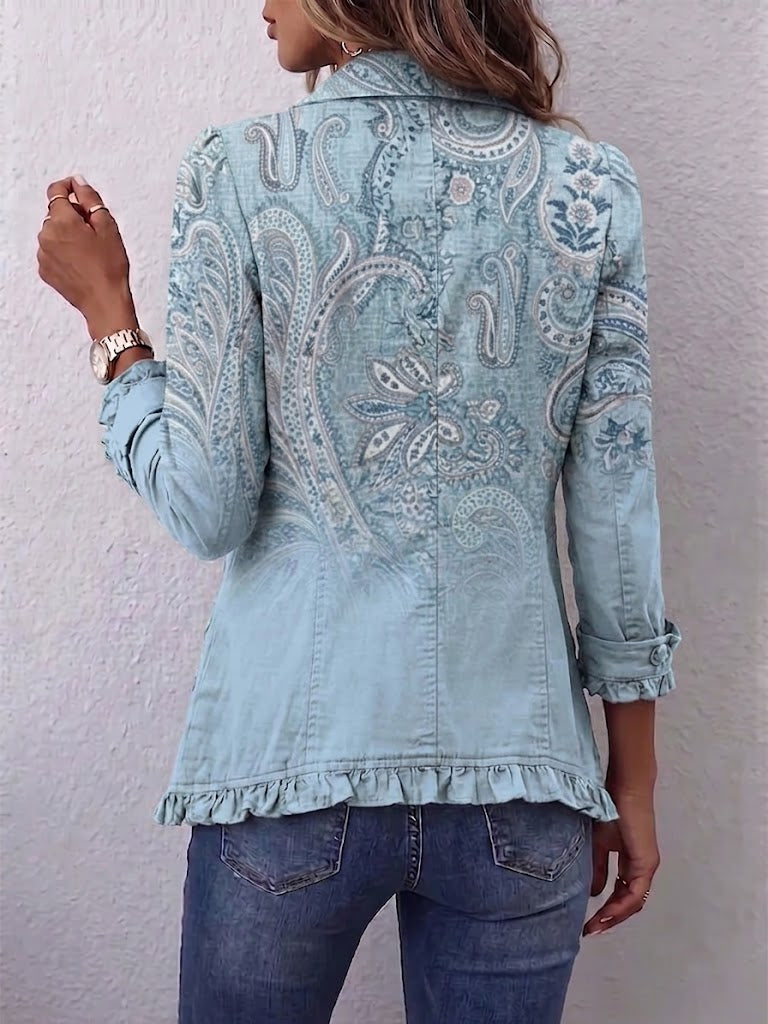 Cornelia™ | Blazer in Light Blue with Paisley