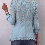 Cornelia™ | Blazer in Light Blue with Paisley