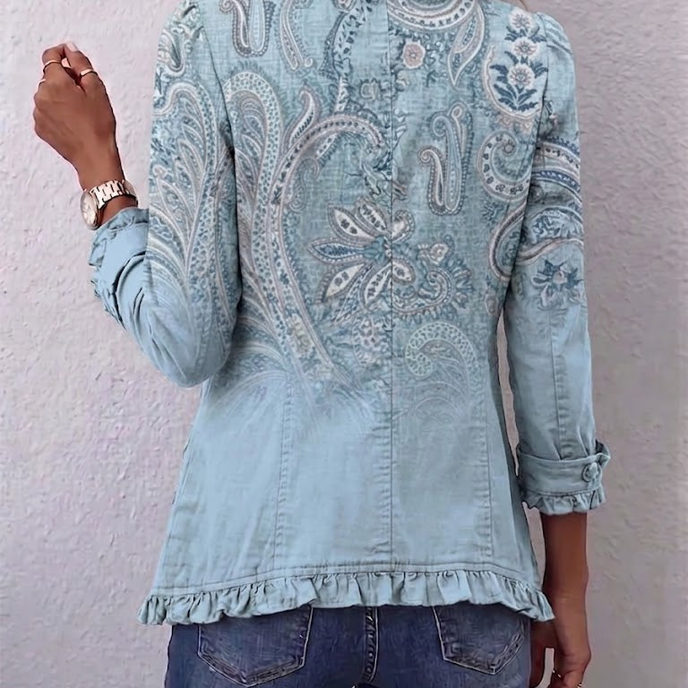 Cornelia™ | Blazer in Light Blue with Paisley