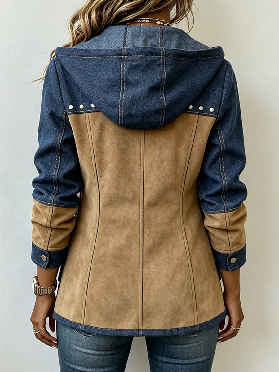 Beate™ | Hooded Jacket in Patchwork Style