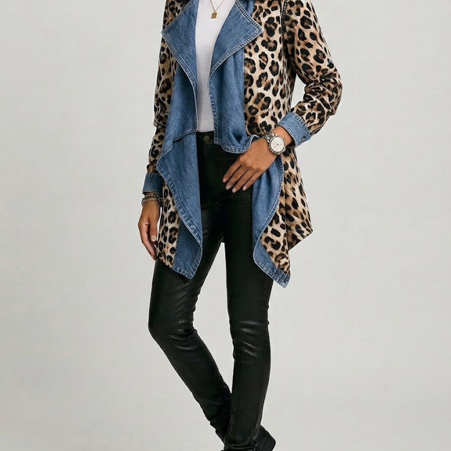 Silke™ | Cascading Jacket with Leopard Print