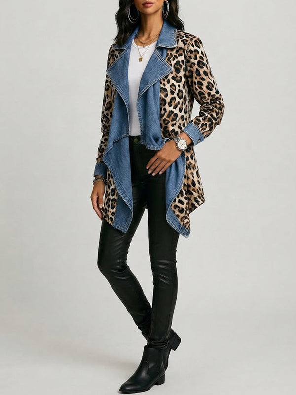 Silke™ | Cascading Jacket with Leopard Print
