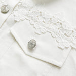 Susanne™ | White Jacket with Eyelet Ruffle — view 2
