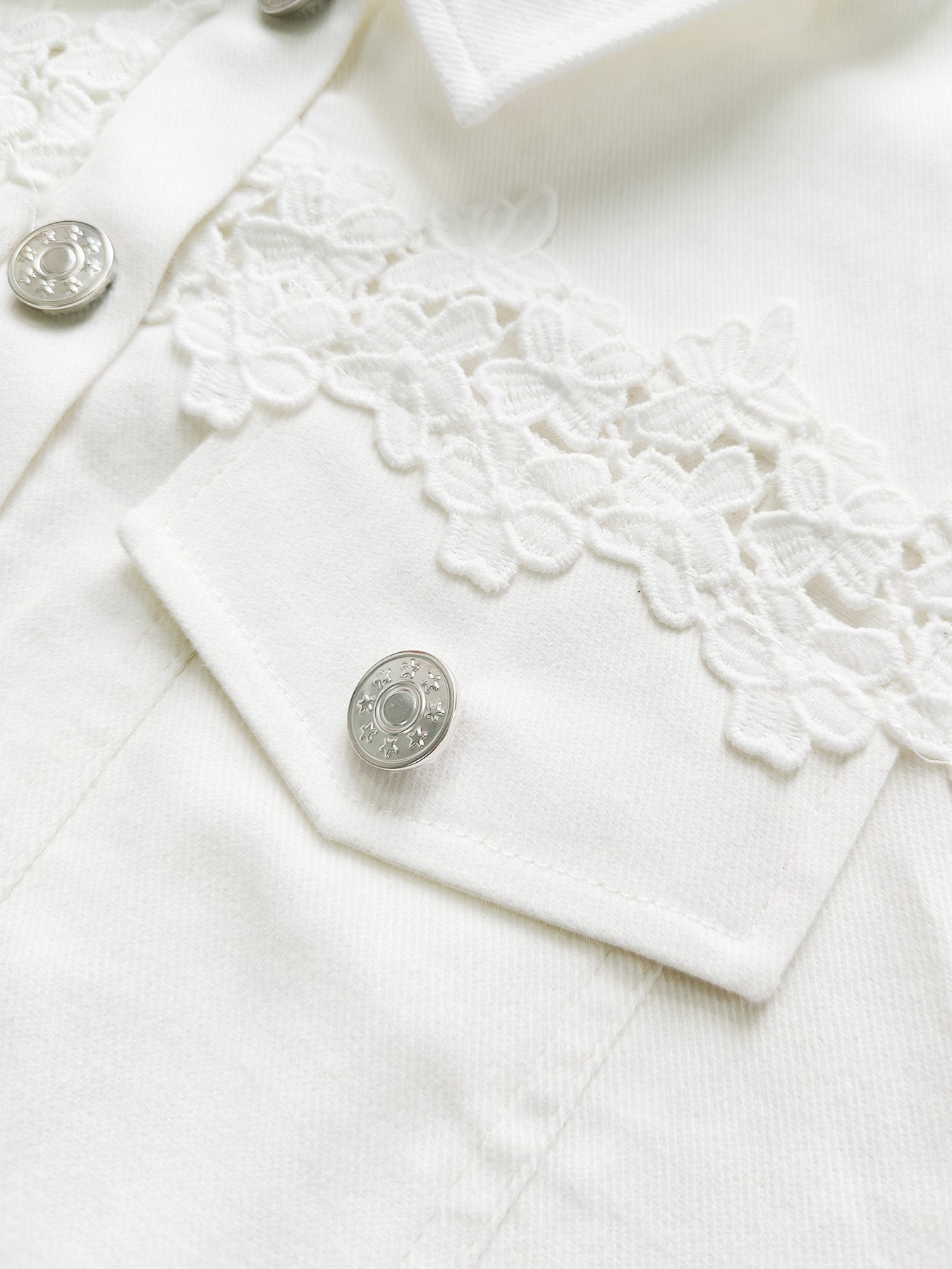 Susanne™ | White Jacket with Eyelet Ruffle — view 2