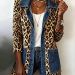 Regina™ | Long Jacket with Leopard Print — view 4