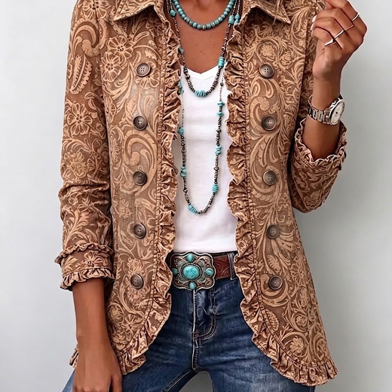 Heidi™ | Blazer in Caramel with Ornaments — view 2