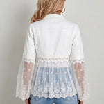 Susanne™ | White Jacket with Eyelet Ruffle — view 5