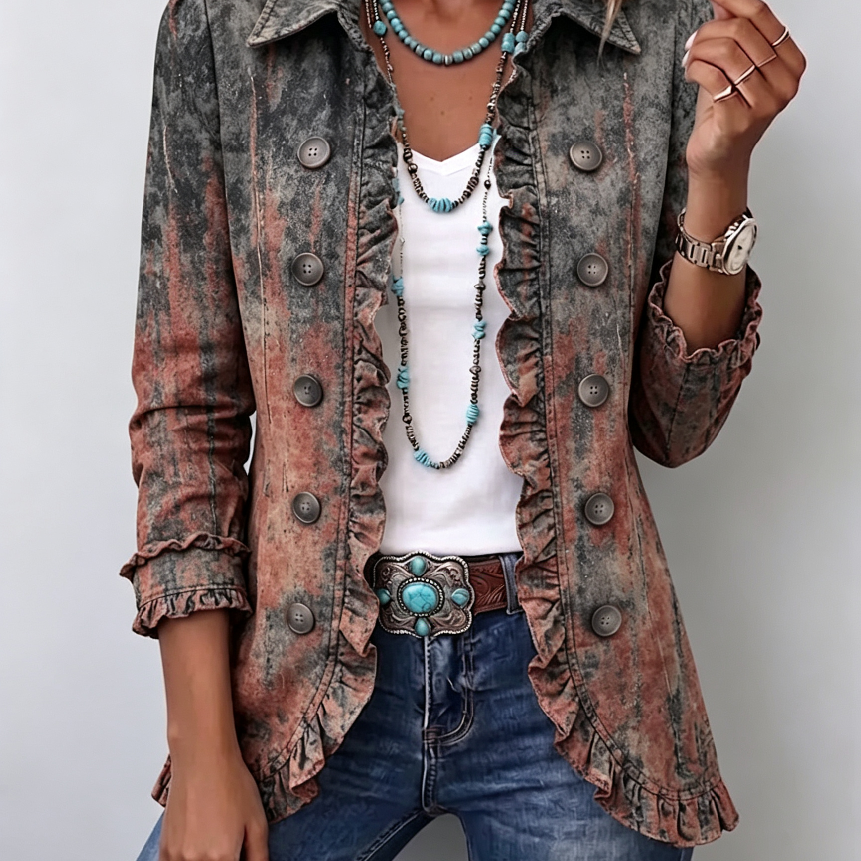 Marlene™ | Blazer in Used Look with Gradient — view 2