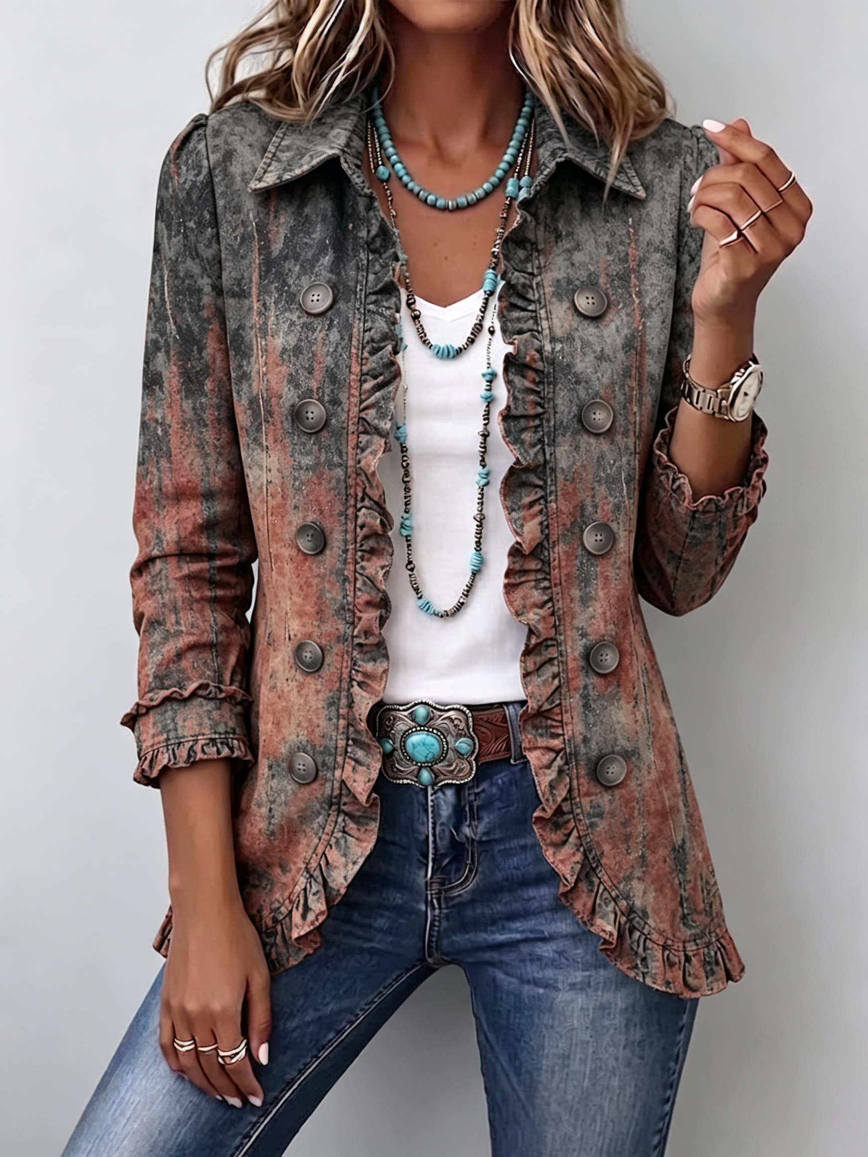 Marlene™ | Blazer in Used Look with Gradient — view 2