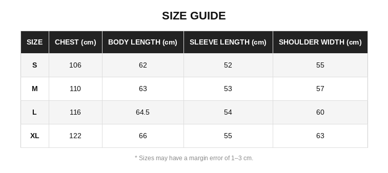 Size guide for Maple - Soft Cashmere Sweater