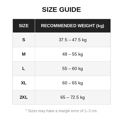 Size guide for Indie - Knit Vest